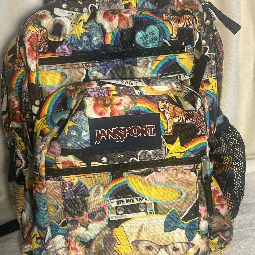 Jansport Graphic Backpack with Rainbows and Stars EXCELLENT condition